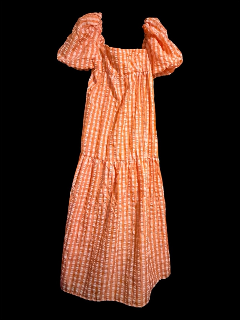 Women's Orange Puff-Sleeve Maxi Dress - Brand